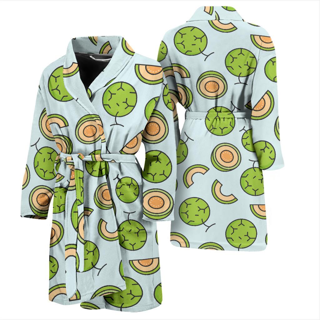 Cantaloupe Pattern Print Design 02 Men Bathrobe-JORJUNE.COM