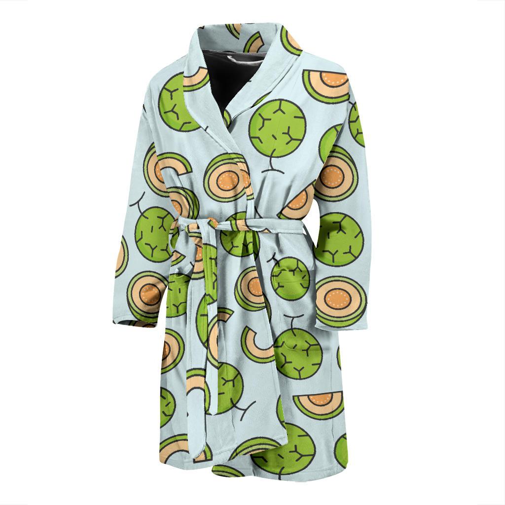 Cantaloupe Pattern Print Design 02 Men Bathrobe-JORJUNE.COM