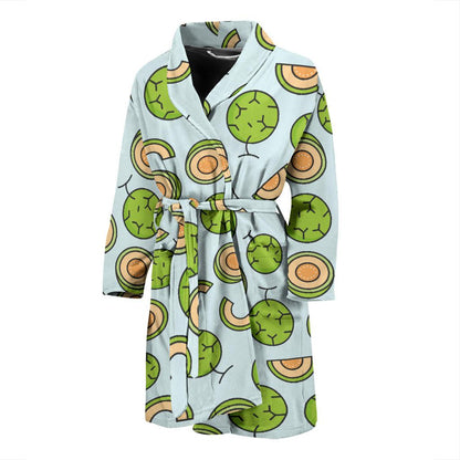 Cantaloupe Pattern Print Design 02 Men Bathrobe-JORJUNE.COM