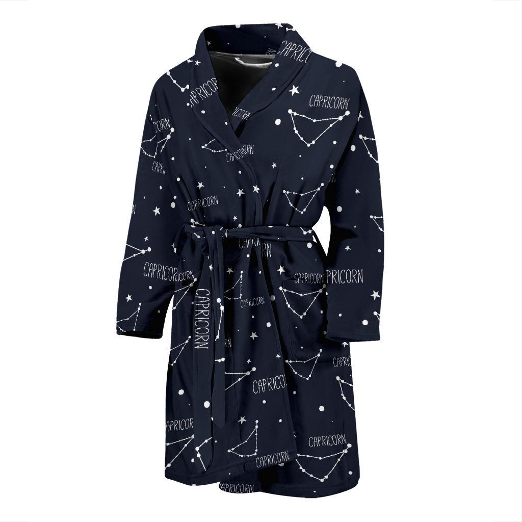 Capricorn Zodiac Pattern Print Design 01 Men Bathrobe-JORJUNE.COM