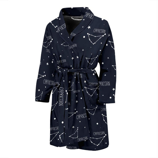 Capricorn Zodiac Pattern Print Design 01 Men Bathrobe-JORJUNE.COM
