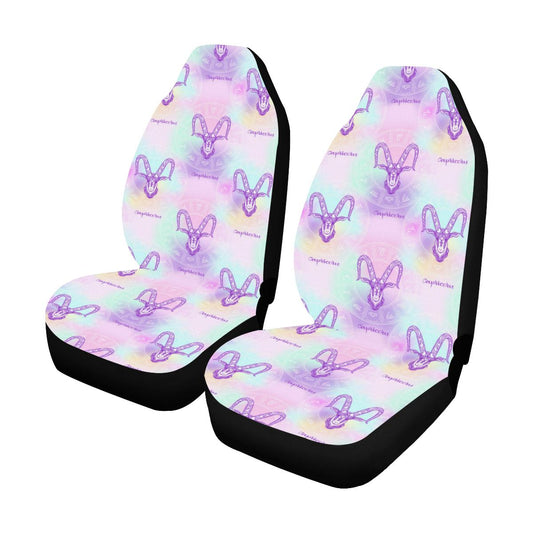 Capricorn Zodiac Pattern Print Design 02 Car Seat Covers (Set of 2)-JORJUNE.COM