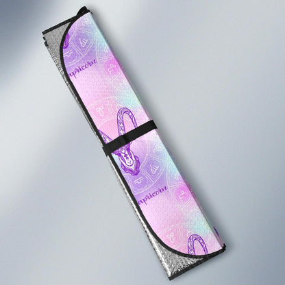 Capricorn Zodiac Pattern Print Design 02 Car Sun Shade-JORJUNE.COM