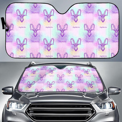 Capricorn Zodiac Pattern Print Design 02 Car Sun Shade-JORJUNE.COM
