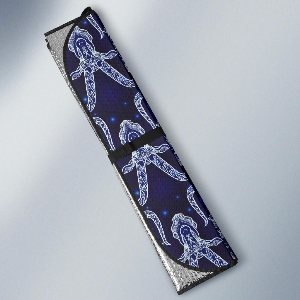 Capricorn Zodiac Pattern Print Design 03 Car Sun Shade-JORJUNE.COM