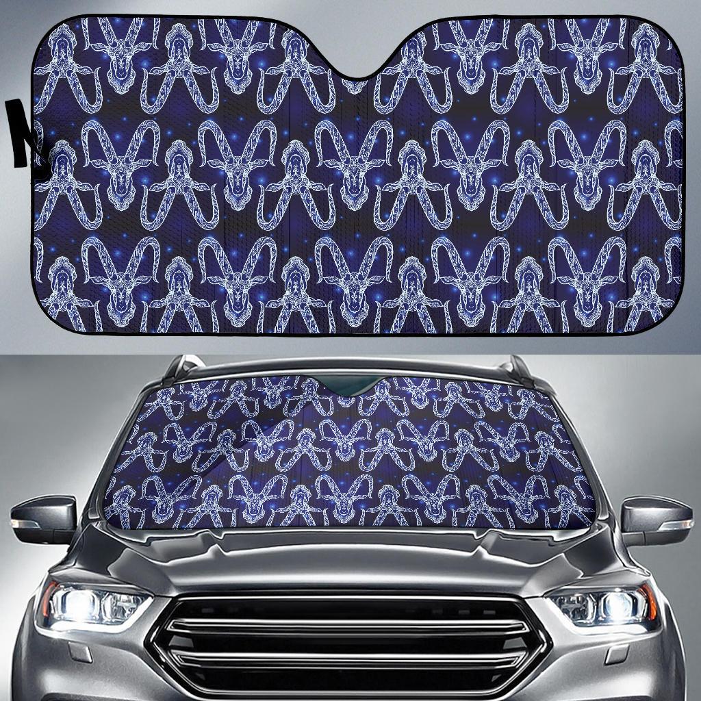 Capricorn Zodiac Pattern Print Design 03 Car Sun Shade-JORJUNE.COM