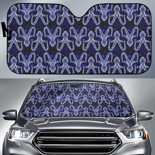 Capricorn Zodiac Pattern Print Design 03 Car Sun Shade-JORJUNE.COM