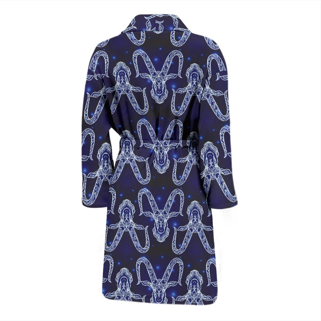 Capricorn Zodiac Pattern Print Design 03 Men Bathrobe-JORJUNE.COM
