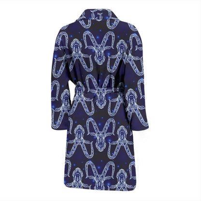 Capricorn Zodiac Pattern Print Design 03 Men Bathrobe-JORJUNE.COM