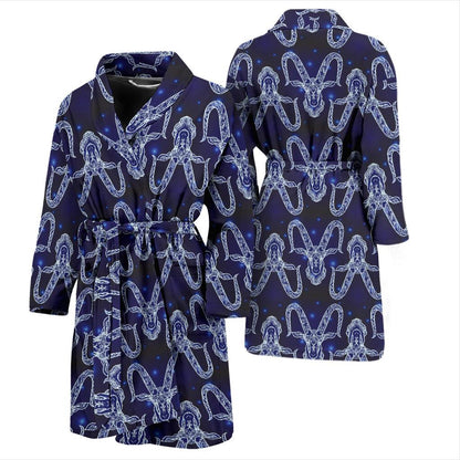 Capricorn Zodiac Pattern Print Design 03 Men Bathrobe-JORJUNE.COM