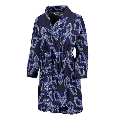 Capricorn Zodiac Pattern Print Design 03 Men Bathrobe-JORJUNE.COM