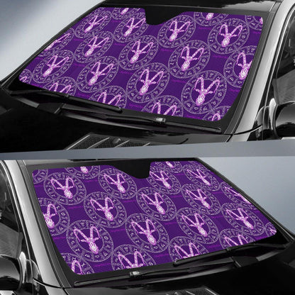 Capricorn Zodiac Pattern Print Design 04 Car Sun Shade-JORJUNE.COM