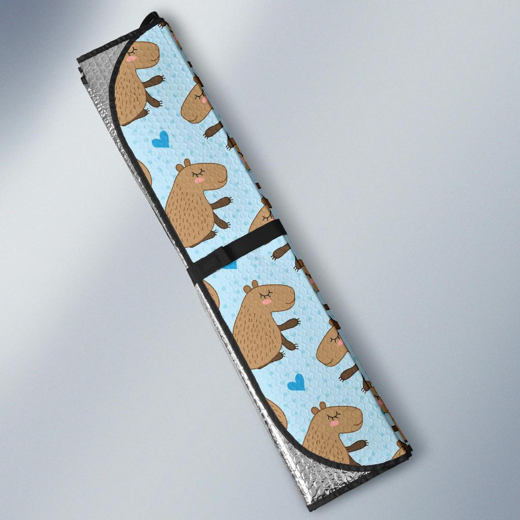 Capybara Pattern Print Design 01 Car Sun Shade-JORJUNE.COM