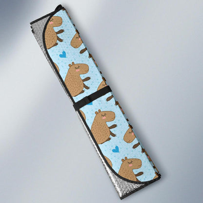 Capybara Pattern Print Design 01 Car Sun Shade-JORJUNE.COM