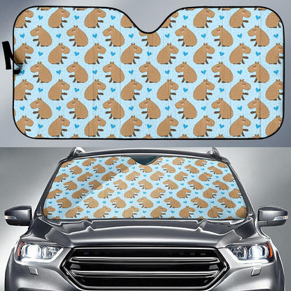 Capybara Pattern Print Design 01 Car Sun Shade-JORJUNE.COM