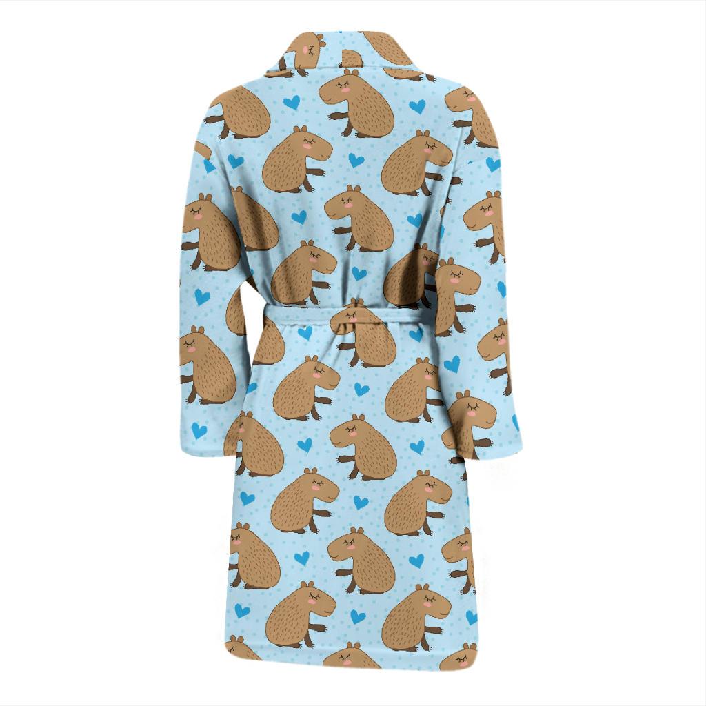 Capybara Pattern Print Design 01 Men Bathrobe-JORJUNE.COM
