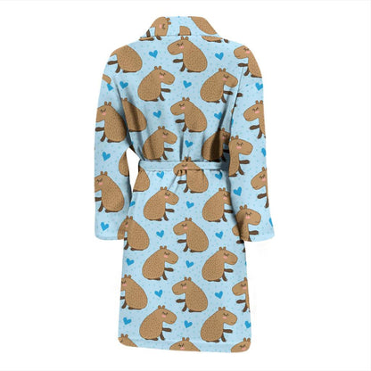 Capybara Pattern Print Design 01 Men Bathrobe-JORJUNE.COM