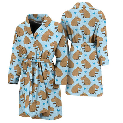 Capybara Pattern Print Design 01 Men Bathrobe-JORJUNE.COM