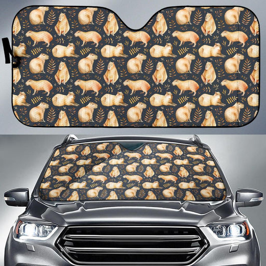 Capybara Pattern Print Design 02 Car Sun Shade-JORJUNE.COM
