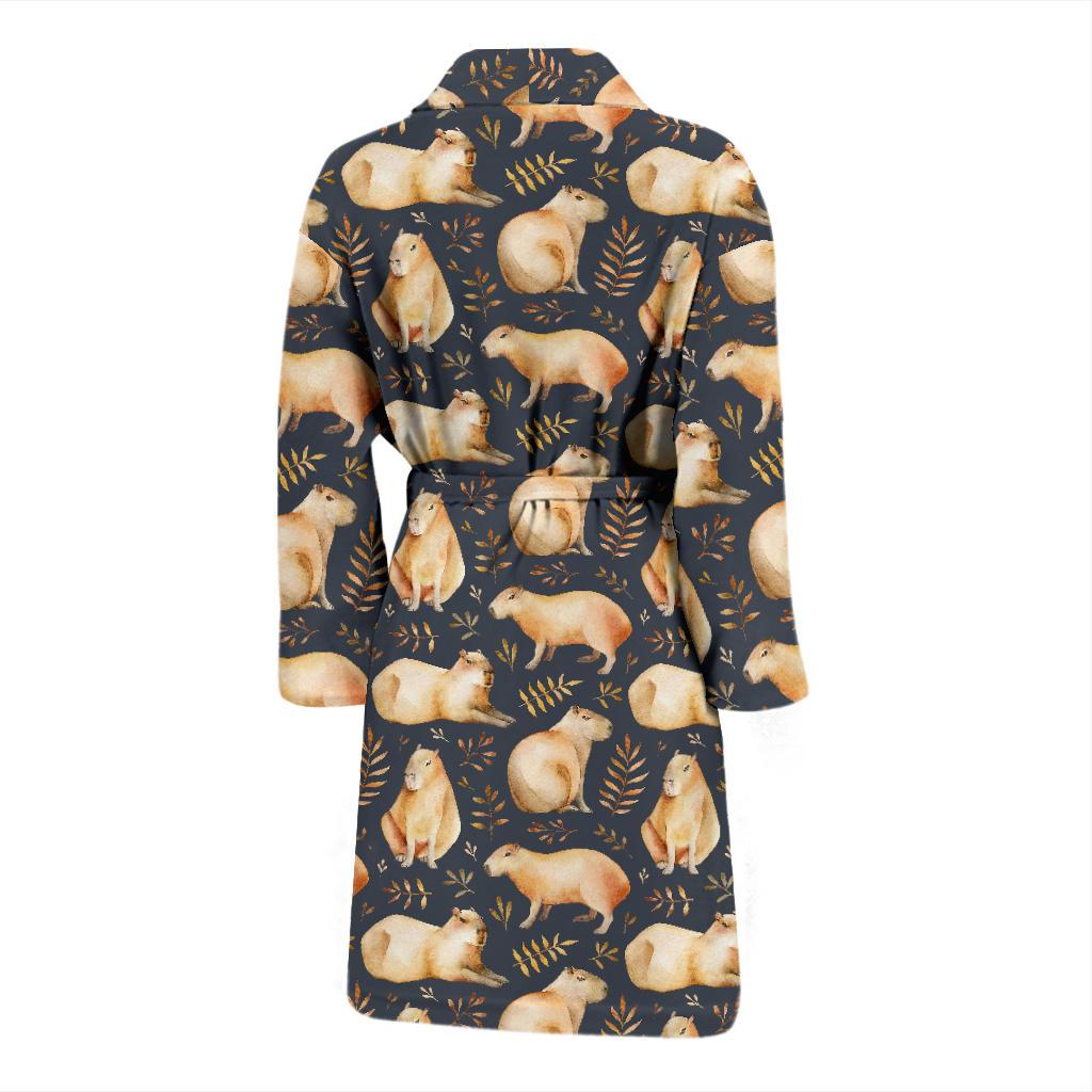 Capybara Pattern Print Design 02 Men Bathrobe-JORJUNE.COM