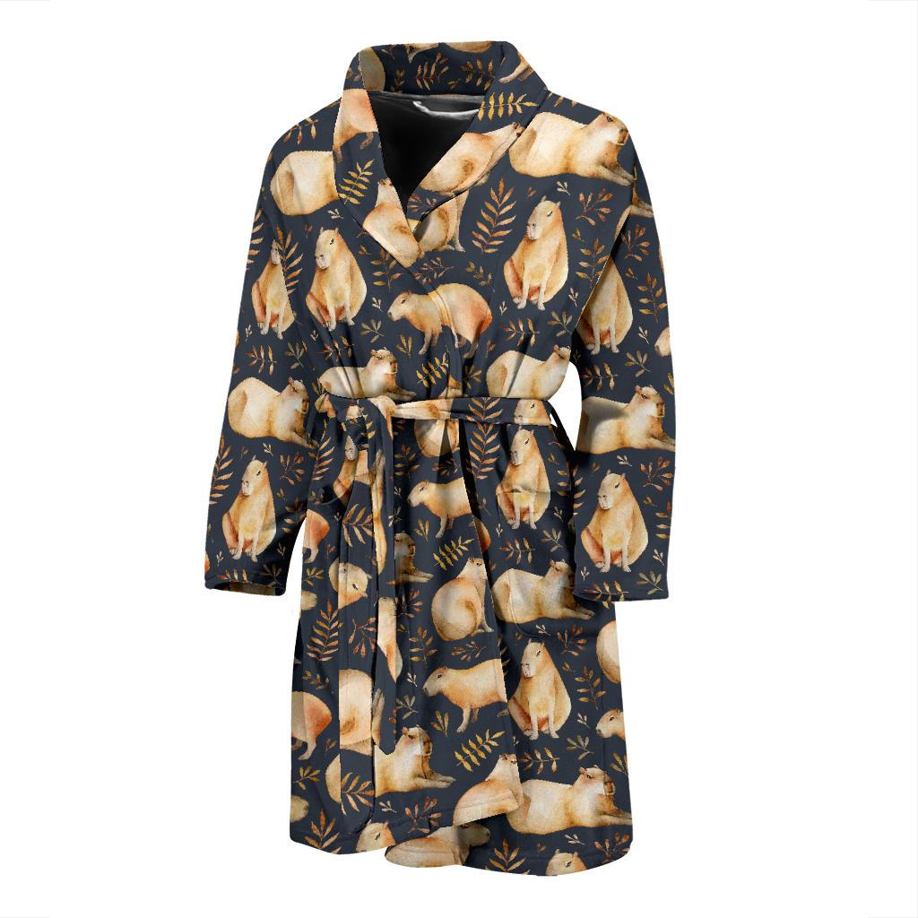Capybara Pattern Print Design 02 Men Bathrobe-JORJUNE.COM