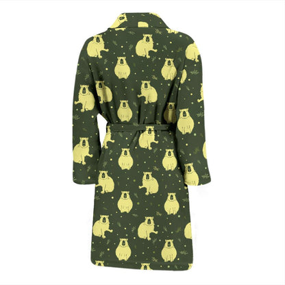 Capybara Pattern Print Design 03 Men Bathrobe-JORJUNE.COM