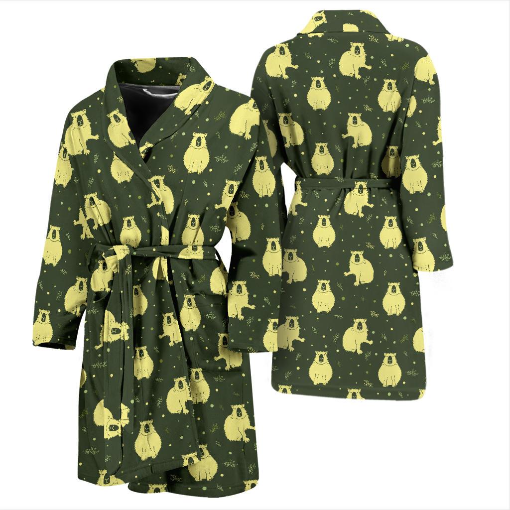 Capybara Pattern Print Design 03 Men Bathrobe-JORJUNE.COM