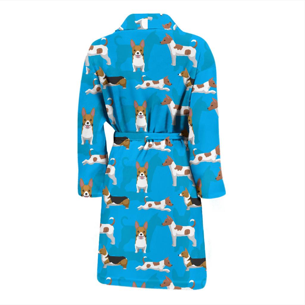 Cardigan Welsh Corgis Pattern Print Design 01 Men Bathrobe-JORJUNE.COM