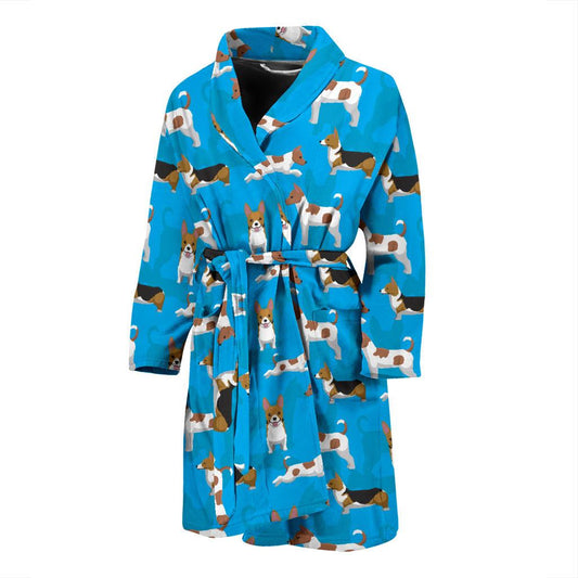 Cardigan Welsh Corgis Pattern Print Design 01 Men Bathrobe-JORJUNE.COM