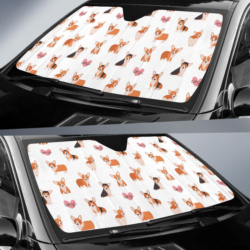 Cardigan Welsh Corgis Pattern Print Design 02 Car Sun Shade-JORJUNE.COM