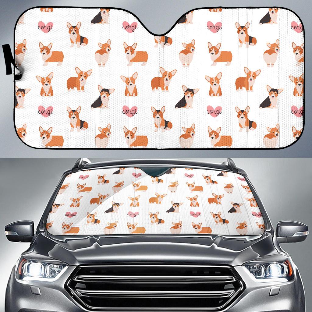 Cardigan Welsh Corgis Pattern Print Design 02 Car Sun Shade-JORJUNE.COM