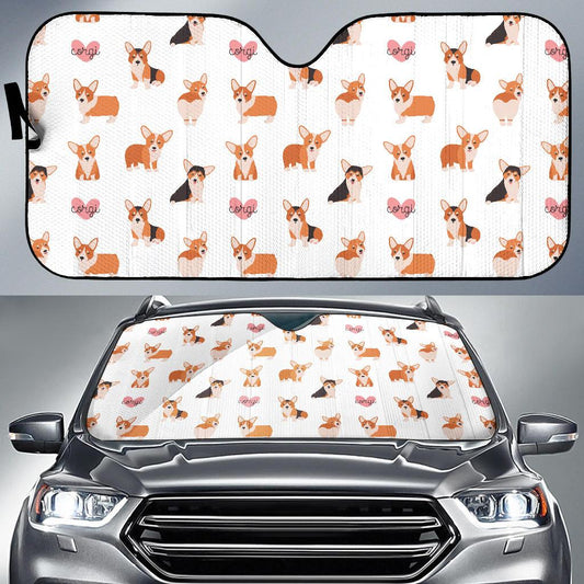Cardigan Welsh Corgis Pattern Print Design 02 Car Sun Shade-JORJUNE.COM