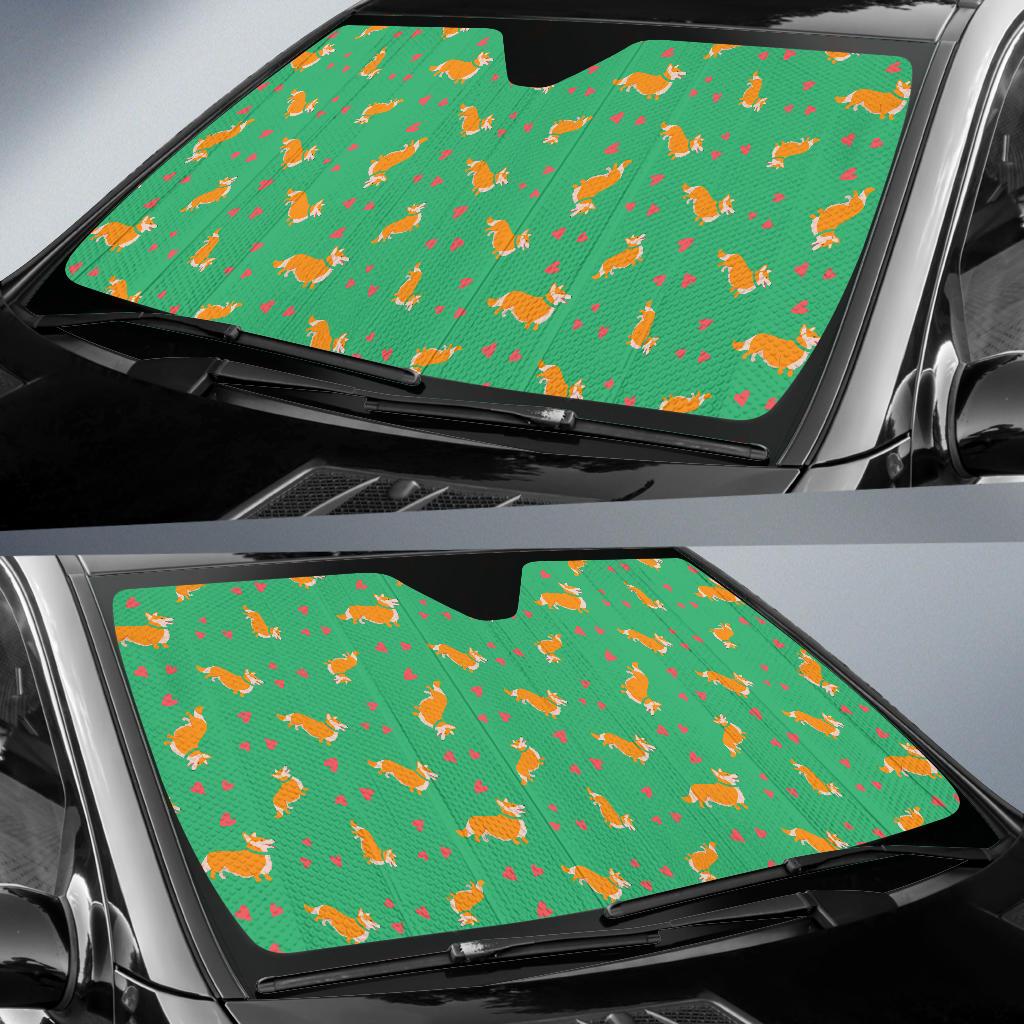 Cardigan Welsh Corgis Pattern Print Design 03 Car Sun Shade-JORJUNE.COM