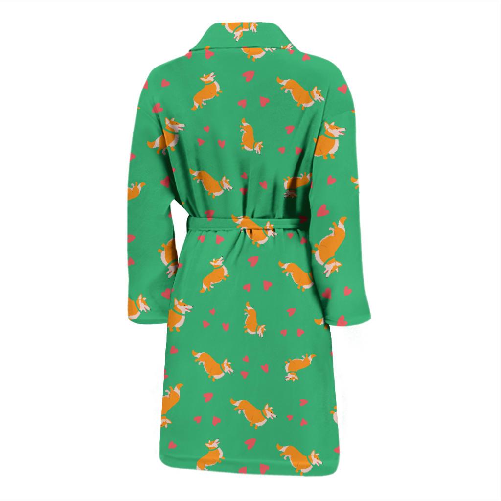 Cardigan Welsh Corgis Pattern Print Design 03 Men Bathrobe-JORJUNE.COM