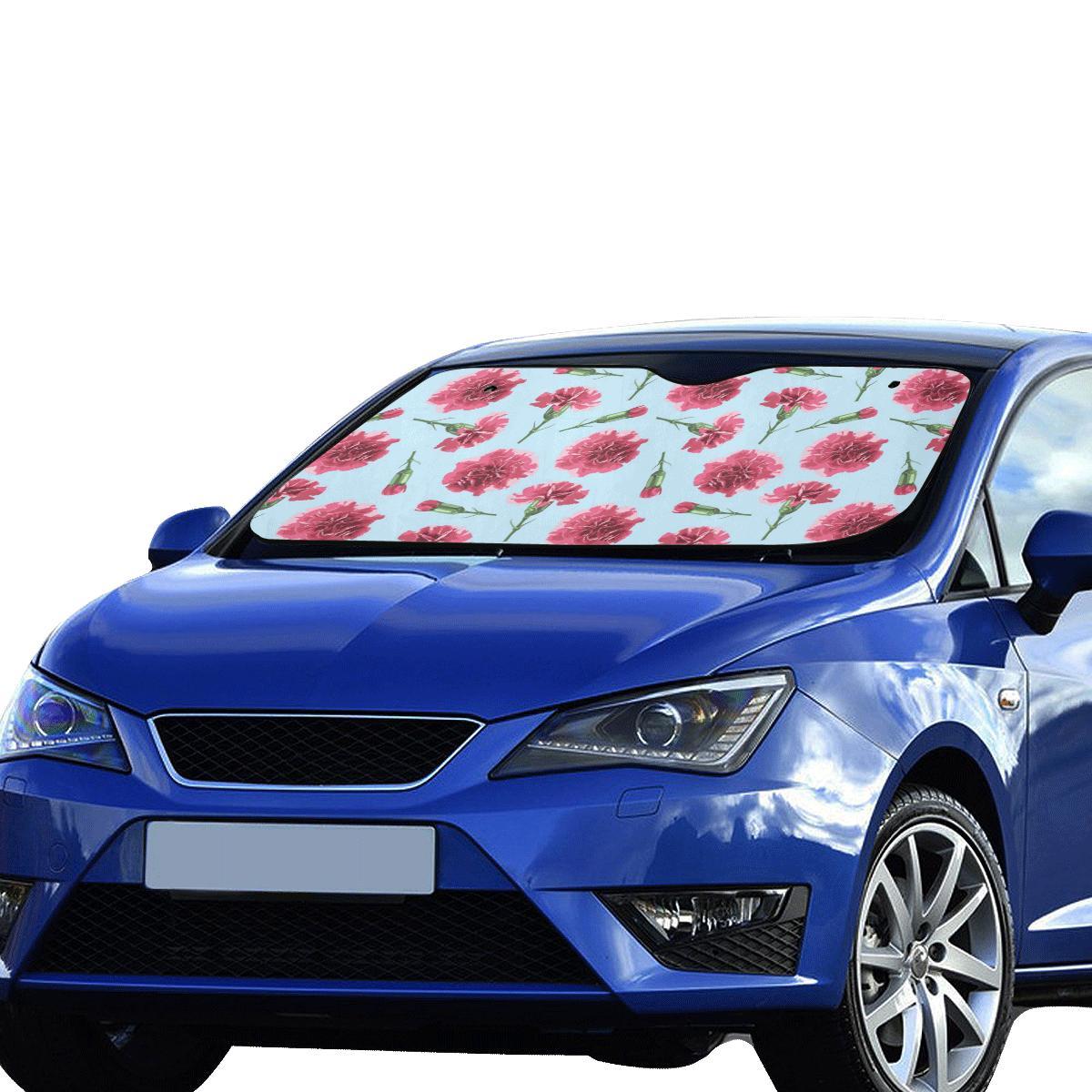 Carnations Pattern Print Design CN01 Car Sun Shade-JorJune