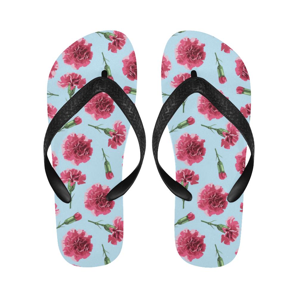Carnations Pattern Print Design CN01 Flip Flops-JorJune