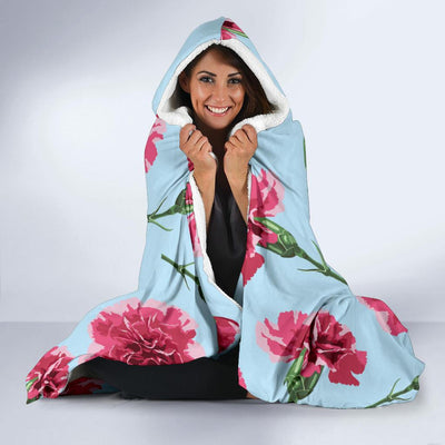 Carnations Pattern Print Design CN01 Hooded Blanket-JORJUNE.COM