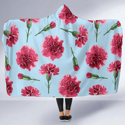 Carnations Pattern Print Design CN01 Hooded Blanket-JORJUNE.COM