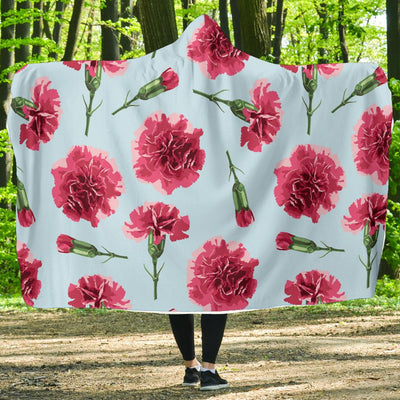 Carnations Pattern Print Design CN01 Hooded Blanket-JORJUNE.COM