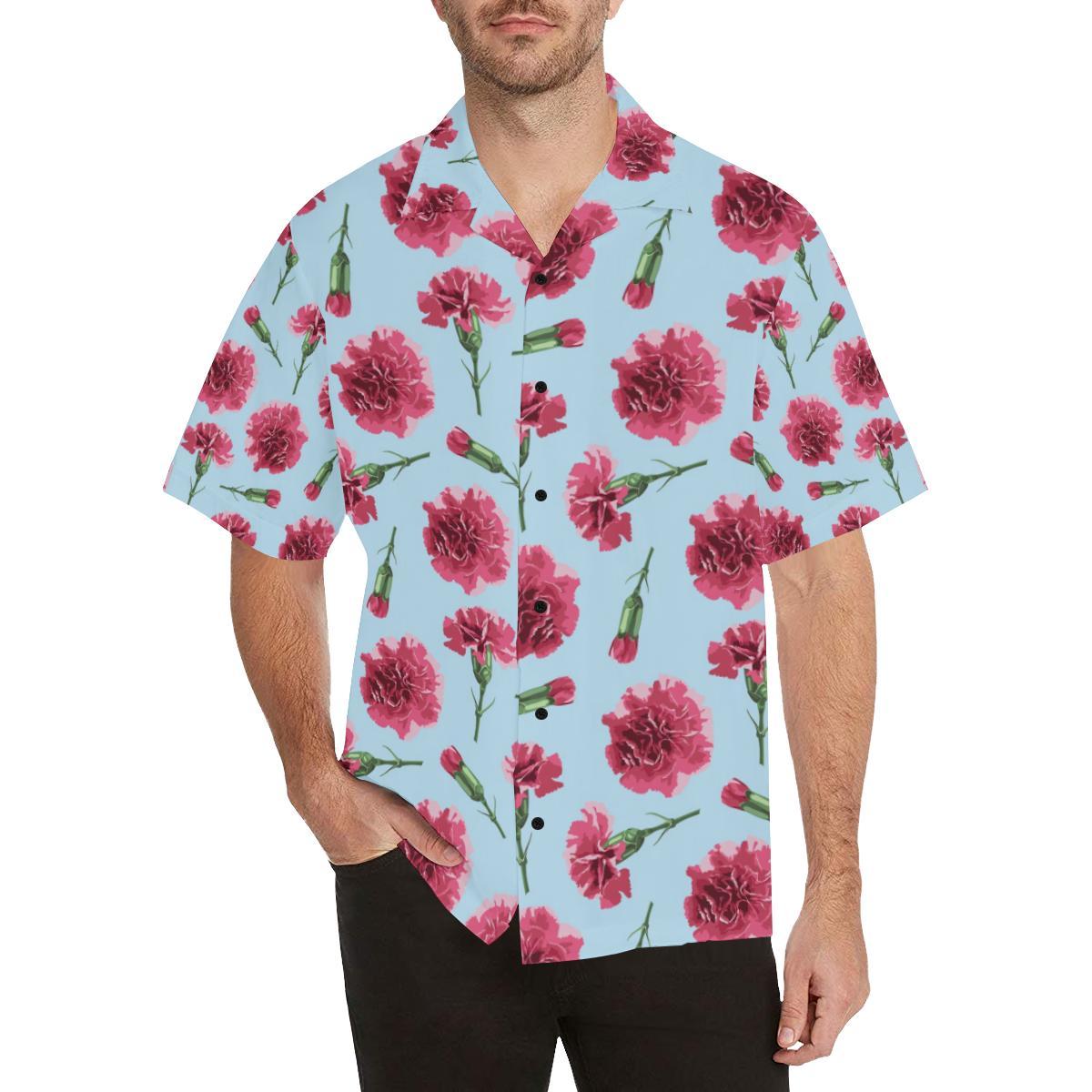 Carnations Pattern Print Design CN01 Men Hawaiian Shirt-JorJune