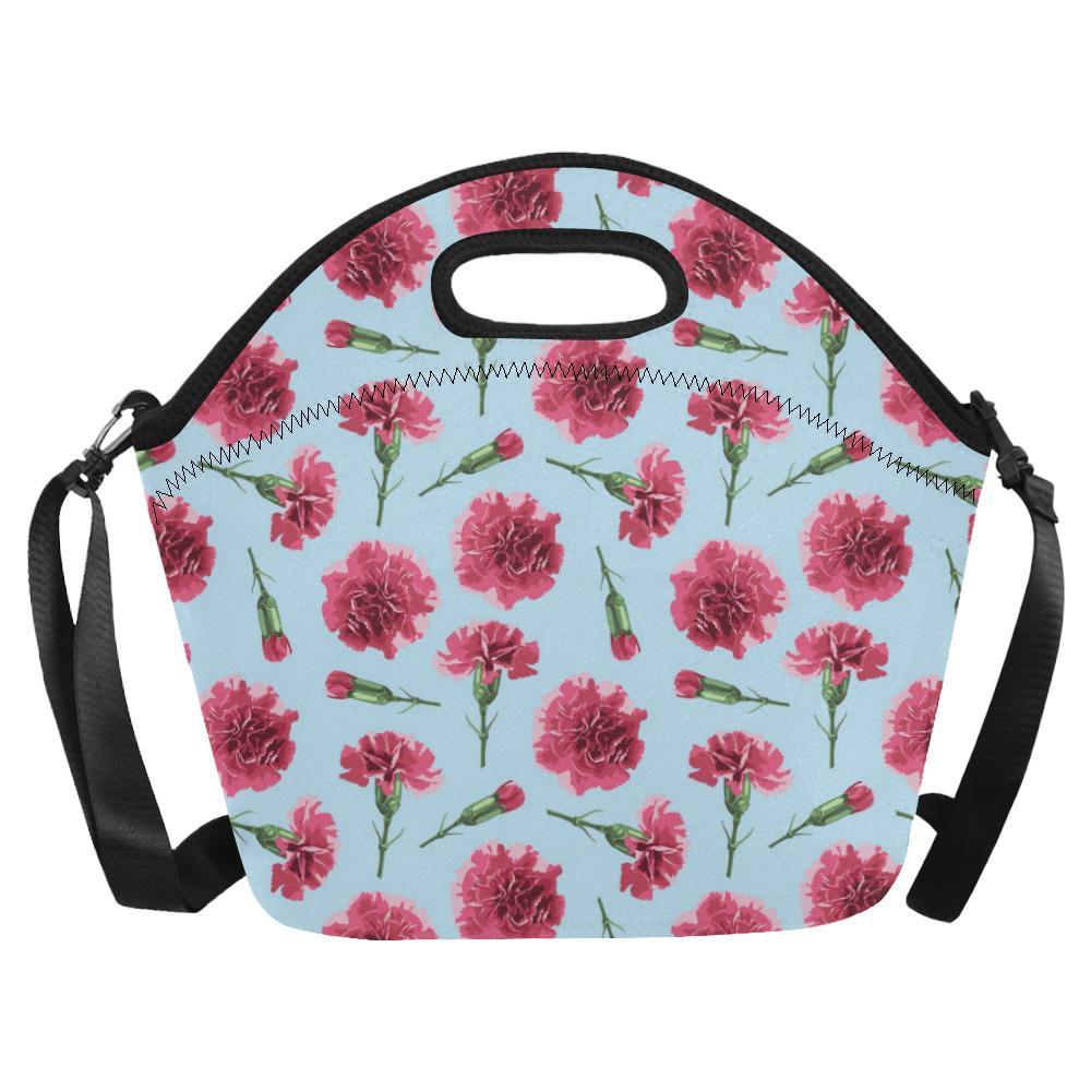 Carnations Pattern Print Design CN01 Neoprene Lunch Bag-JorJune
