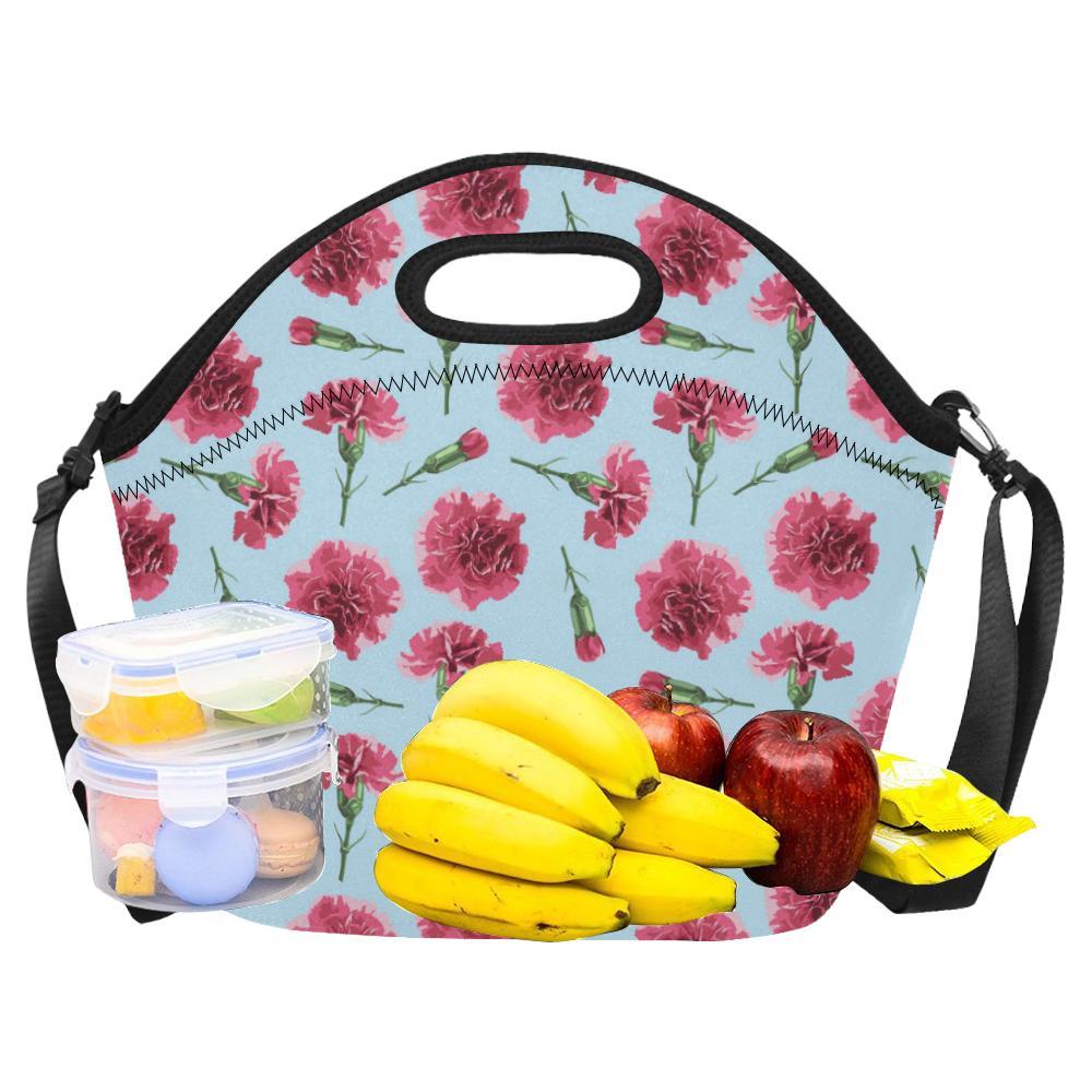 Carnations Pattern Print Design CN01 Neoprene Lunch Bag-JorJune