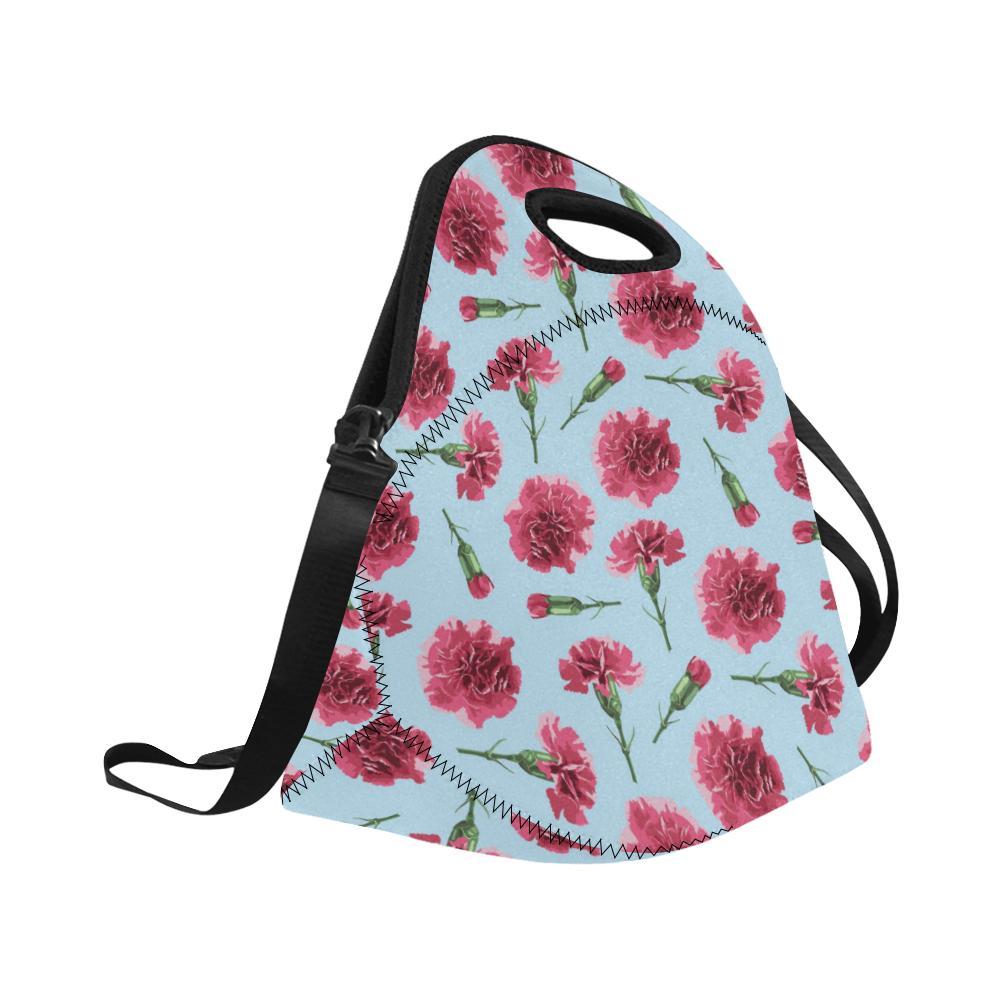 Carnations Pattern Print Design CN01 Neoprene Lunch Bag-JorJune