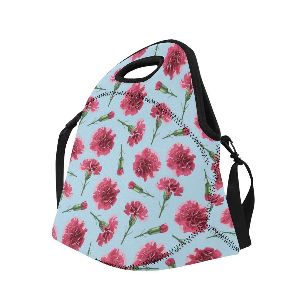 Carnations Pattern Print Design CN01 Neoprene Lunch Bag-JorJune