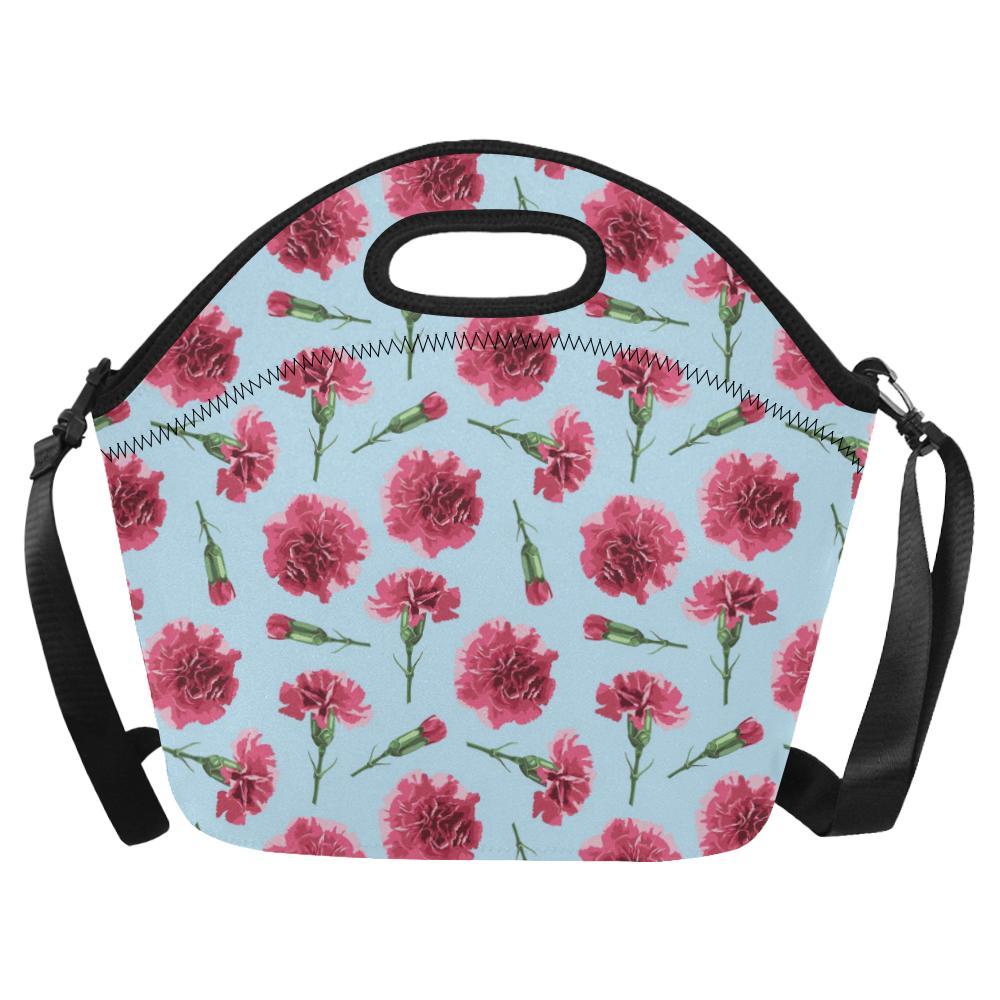 Carnations Pattern Print Design CN01 Neoprene Lunch Bag-JorJune