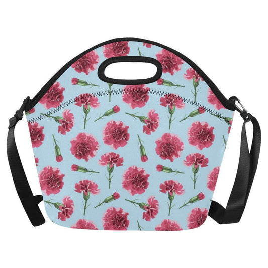 Carnations Pattern Print Design CN01 Neoprene Lunch Bag-JorJune