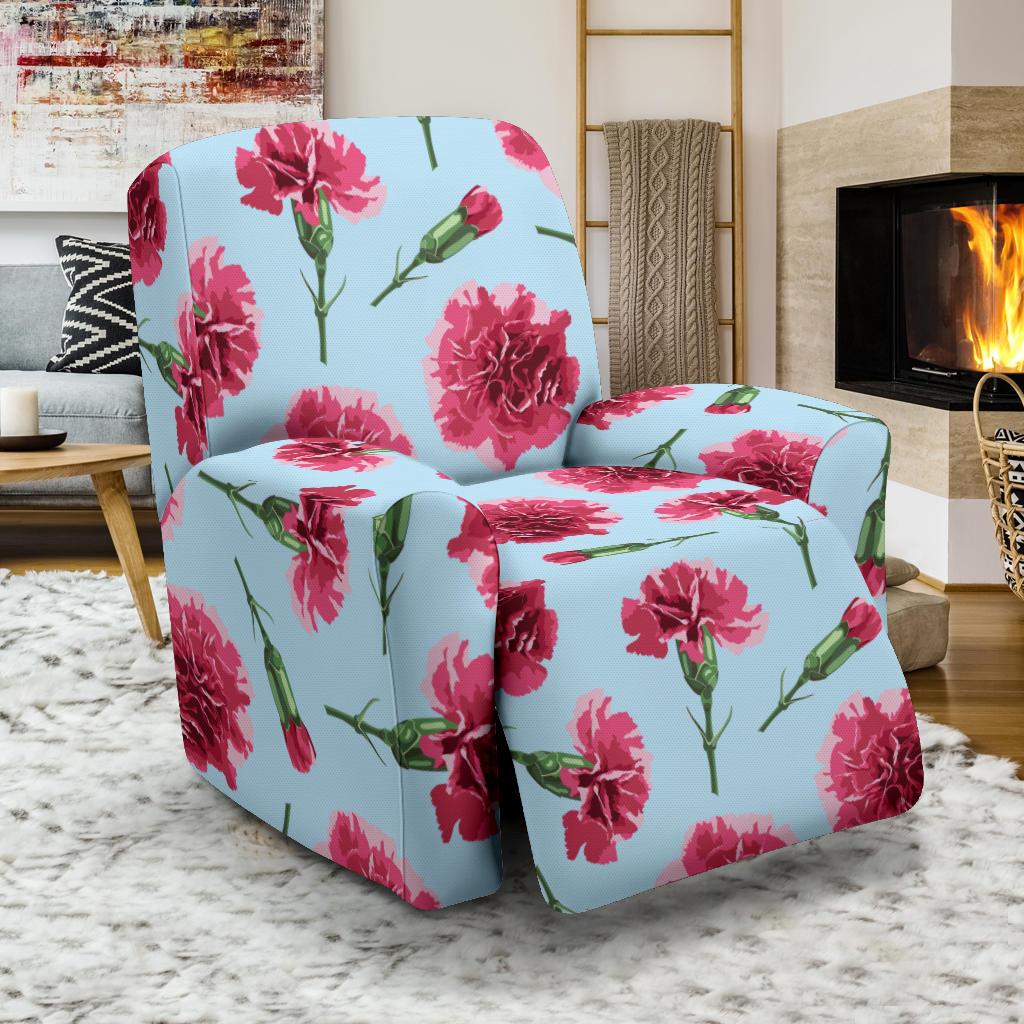 Carnations Pattern Print Design CN01 Recliner Slipcover-JORJUNE.COM