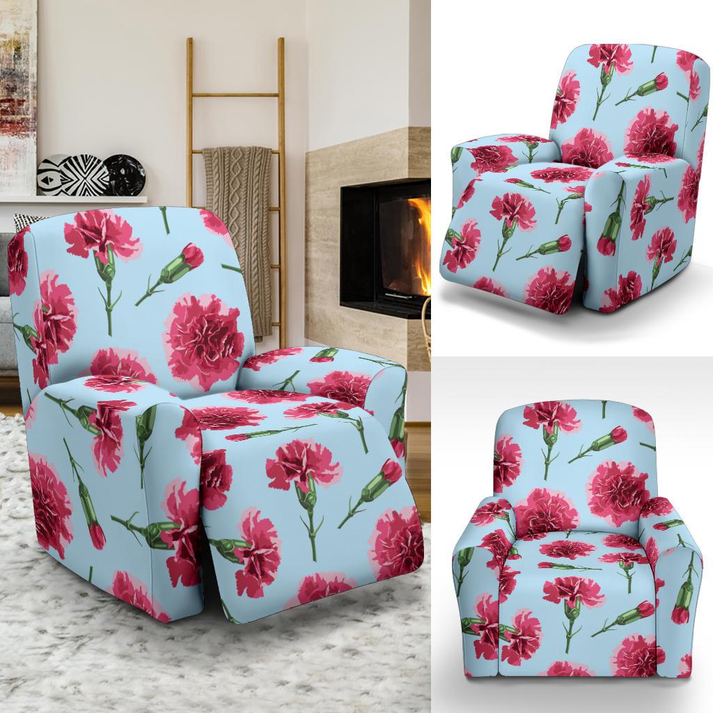 Carnations Pattern Print Design CN01 Recliner Slipcover-JORJUNE.COM