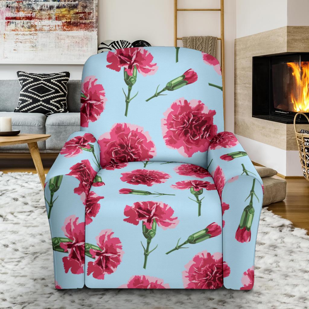 Carnations Pattern Print Design CN01 Recliner Slipcover-JORJUNE.COM