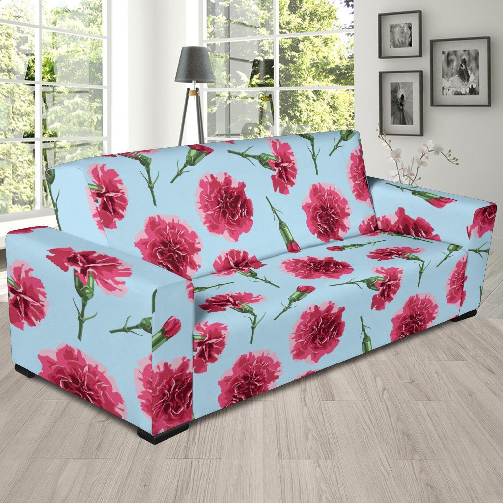 Carnations Pattern Print Design CN01 Sofa Slipcover-JORJUNE.COM